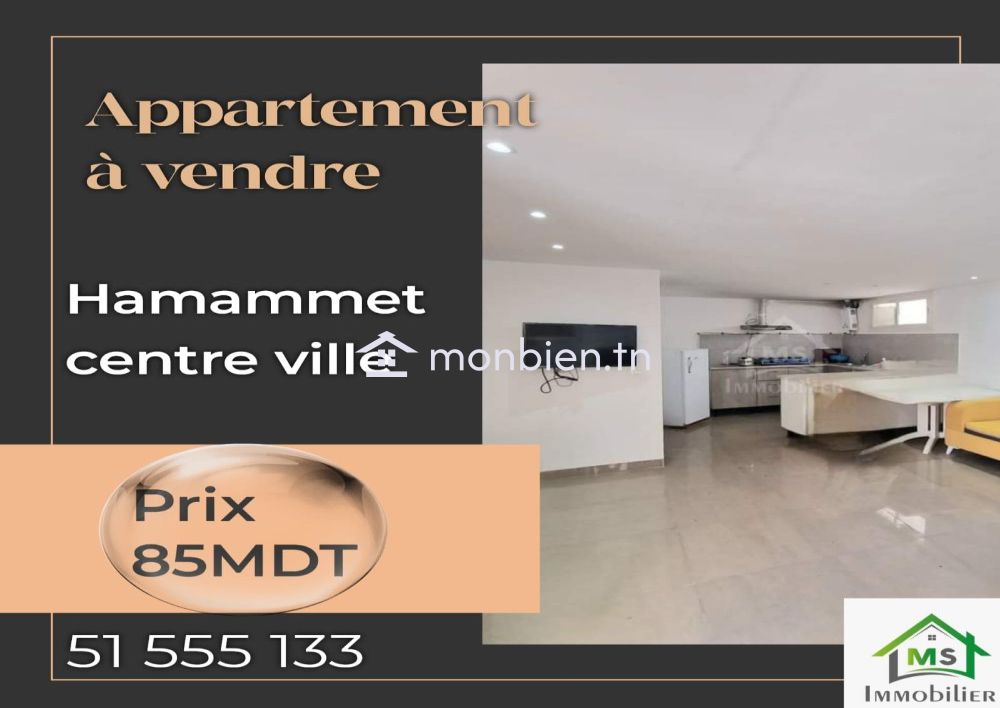 Studio RDC à vendre à 85 MD à Hammamet 51355351