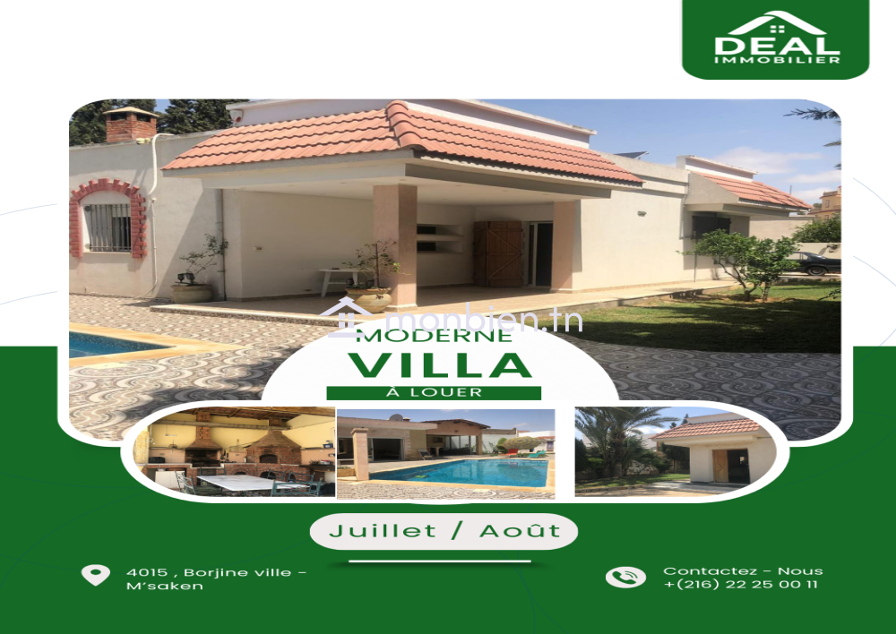 Une villa plain-pied, moderne pour la saison estivale